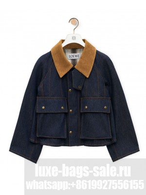 Loewe Women's Trapeze Jacket In Denim Dark Blue