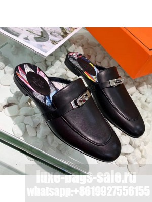 Hermes Calfskin Oz Mules Black 2020 Collection