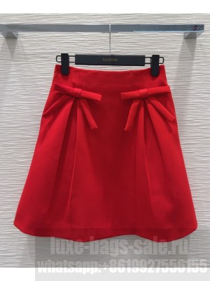 Valentino Women's Crepe Couture Skirt Red