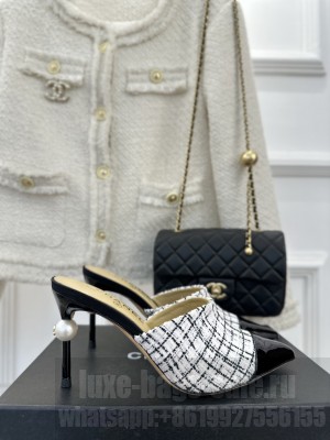 Chanel Pearl Heel 8.5cm Slide Mule 03