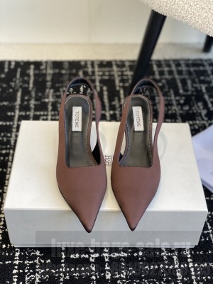 TOTEME Classic satin slingbacks burgundy