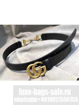 Gucci GG Width 3cm Calfskin Belt Black 2018