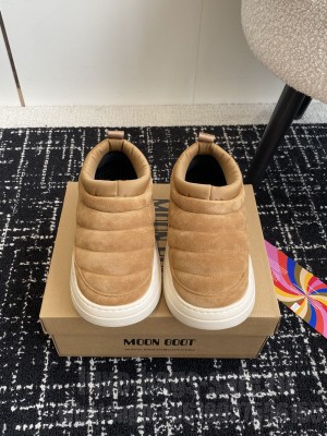 MOON BOOT PARK SOFT WHITE SUEDE SNEAKERS BROWN