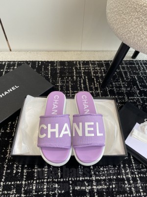 Chanel CC Logo Fabric Slide Mule 2024 015