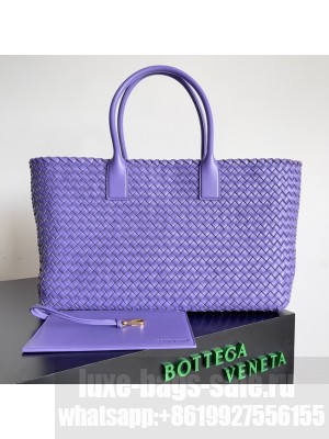 Bottega Veneta Large intreccio leather tote bag 608811 Purple