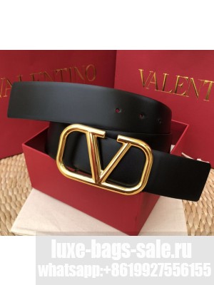 valentino 4cm vlogo belt black/red