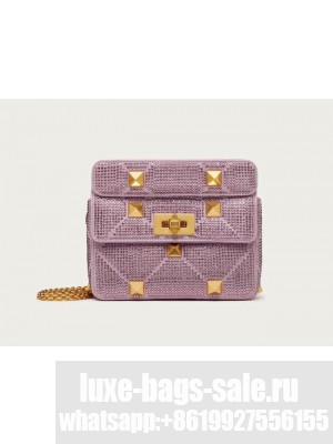 VALENTINO GARAVANI small Roman Stud soft sheep leather chain shoulder bag 2288 Lavender