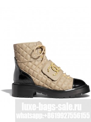 Chanel Women's Lace Up G39516 Apricot