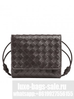 Bottega Veneta Mini Intrecciato Cross-Body Bag Dark Coffee