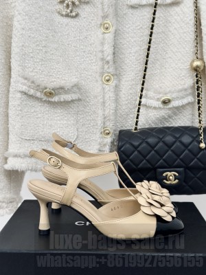 Chanel Lambskin Camellia Bloom 7cm Sandals 04