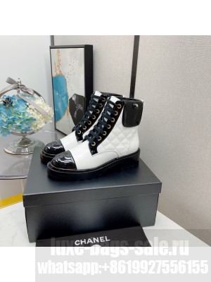 Chanel Women's Combat Boots White 2021 Collection