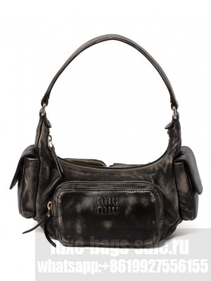 Miumiu Nappa Leather Pocket Bag Black