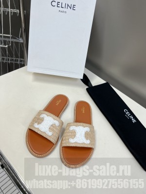 CELIE FLAT SLIDE IN RAFFIA & CALFSKIN 03