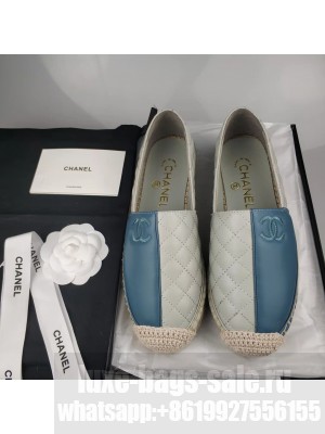 Chanel Lambskin Espadrilles Blue/Gray 2022 Collection