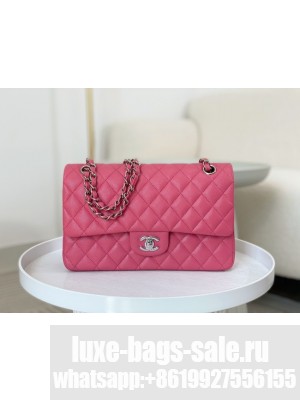 CHANEL CLASSIC 11.12 HANDBAG AS01112 ROSE&Silver Metal
