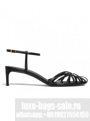 Celine Women's Triomphe Sandal In Lambskin Black