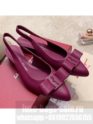 Salvatore Ferragamo Viva Lambskin Bow Slingback Fuchsia Red Spring/Summer 2021 Collection