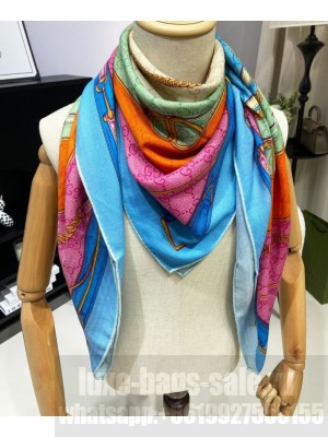 Gucci Women's GG Belt Print Silk Scarf In Multicolor