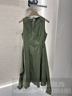 Loewe Sleeveless Tie Dress Green