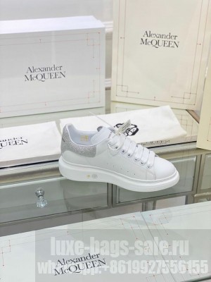 Alexander McQueen Oversized Platform Lace Up Creeper Sneakers Spring/Summer 2020 Collection, Glitter Silver