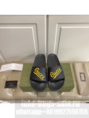 GUCCI Men's Rubber Flat Slide Sandals 04 2021 Collection