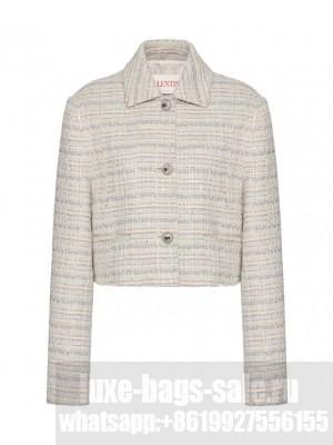 Valentino Women's Delicate Tweed Jacket Cream