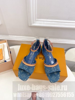Louis Vuitton Women's Monogram Neo Revival Flat Light Blue Denim