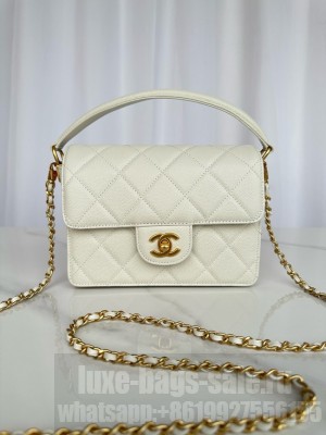 Chanel MINI FLAP BAG WITH TOP HANDLE AS5165 white