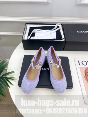 Chanel Women's Wool Tweed,Imitation Pearls & Metal Mary Jane 5cm Pump purple 2024