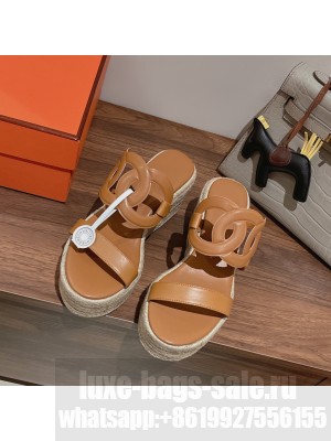 HERMES CHAINE D'ANCRE EPOPEE ESPADRILLES BROWN 