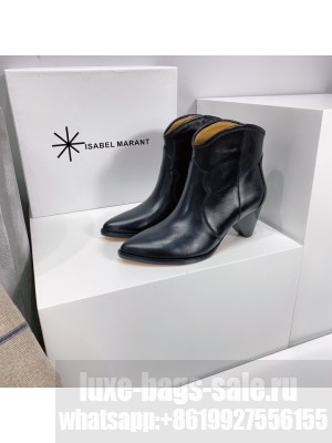 Isabel Marant DICKER Calfskin 5.5cm ankle boots 2021 Collection Black