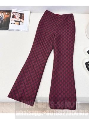 Gucci Women's GG Jacquard Trousers Red