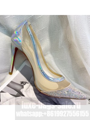 Christian Louboutin Iridescent Leather Crystal Mesh Pumps 10cm 2021 Collection
