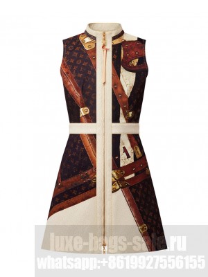 Louis Vuitton Women's Denim LV Trunk Dress Brown