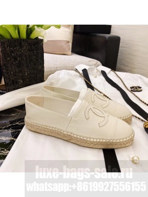 Chanel Espadrilles Lambskin Leather Fall/Winter 2020 Collection, White