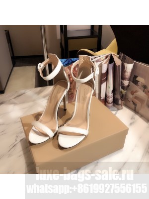 GIANVITO ROSSI PORTOFINO 105 White Adjustable ankle strap Sandals Spring/Summer 2021 Collection