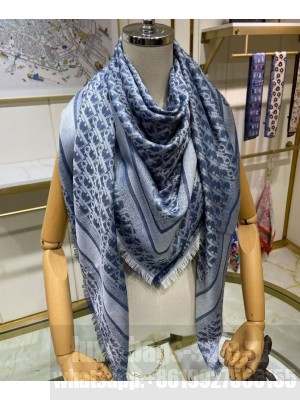 Christian Dior Women s Oblique Motif Scarf Blue