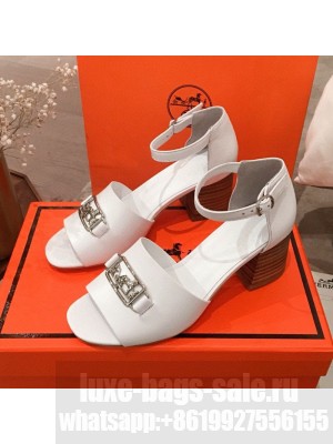 Hermes Villa Calfskin Sandals White 2020 Collection