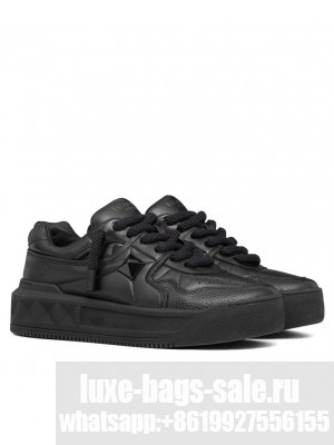 Valentino Unisex One Stud Xl Sneaker In Nappa Leather Black