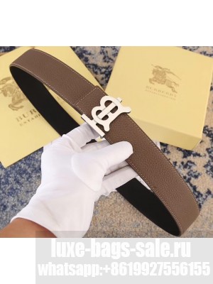 Burberry Width 3.8cm Reversible Monogram Motif Leather Belt Brown 2019