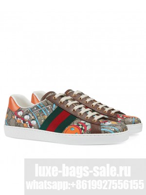 Gucci x Disney Unisex Donald Duck Ace Sneaker Dark Coffee