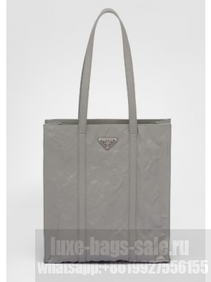Prada Small antique nappa leather tote 1BG459 Slate Gray