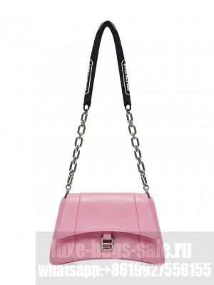 Balenciaga Downtown Small Shoulder Bag With Chain Pink