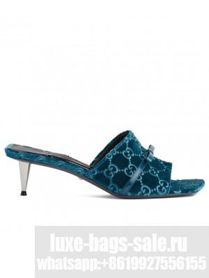 Gucci Women's GG Slide Sandal 764182 Blue
