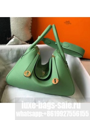 Hermes Lindy 30cm Bag In Togo Calfskin Leather Green 2020 Collection