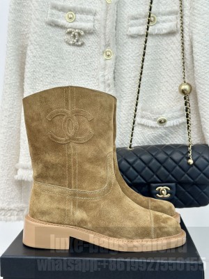 Chanel Women's 3cm Suede Rider Ankle Boots Brown 2024 