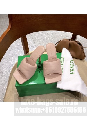 Bottega Veneta RUBBER LIDO 9cm Lambskin Mules Sandals Light Pink 010 Collection