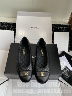 Chanel Calfskin & Lambskin Quilting Ballet flats G45879 Black 2025
