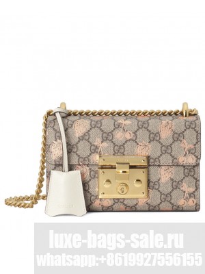 Gucci Padlock Small Berry Shoulder Bag 676238 Cream
