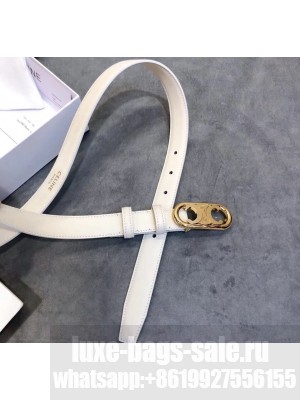 Celine Width 2.5cm Caflskin Belt White 2020 Collection